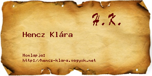 Hencz Klára névjegykártya
