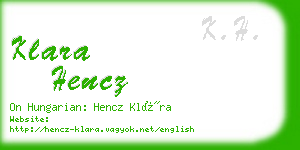 klara hencz business card